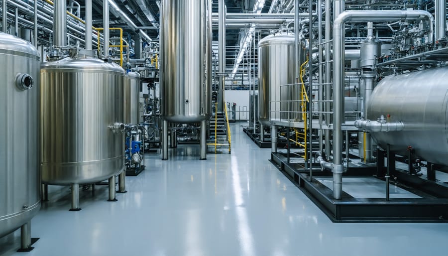 Modern closed-loop extraction equipment in professional cannabis processing laboratory