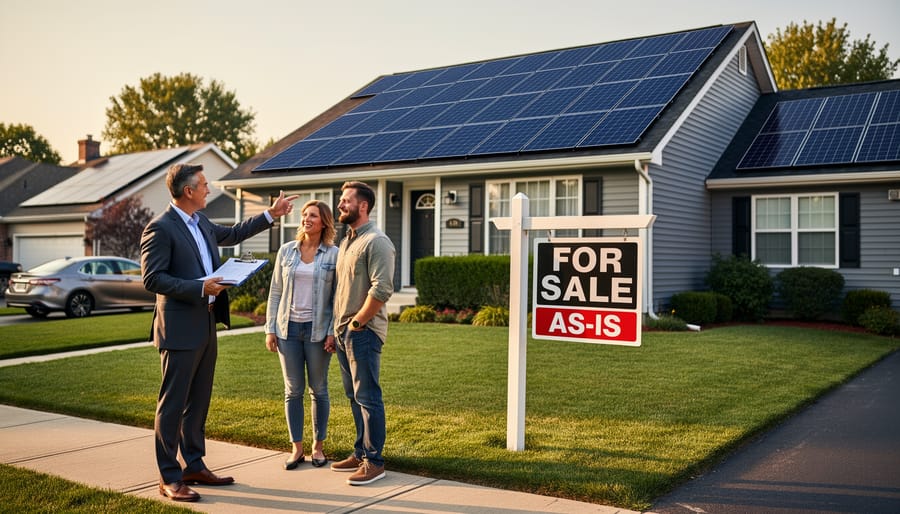 Residential home with solar panels installed on the roof