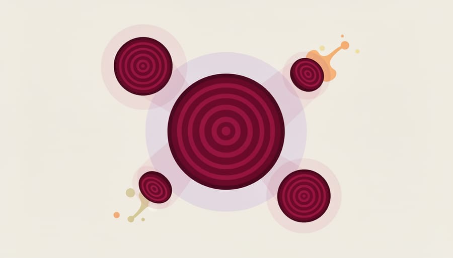 Macro cross-section of beetroot with vivid concentric rings