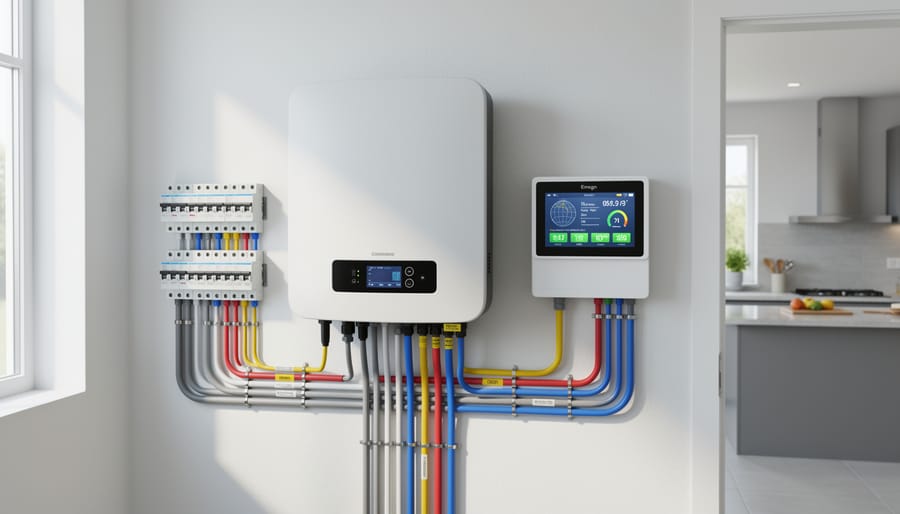 Inverter and monitoring equipment installed inside a home utility area